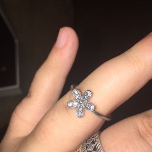 Authentic flower pandora ring